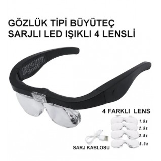 Nikula- Şarjlı gözlük Büyüteç  4 Farklı Lens -11537dc