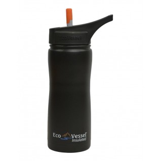 Eco Vessel Summit Insulated Steel Straw Bottle Termos 0.50 Litre-SİYAH